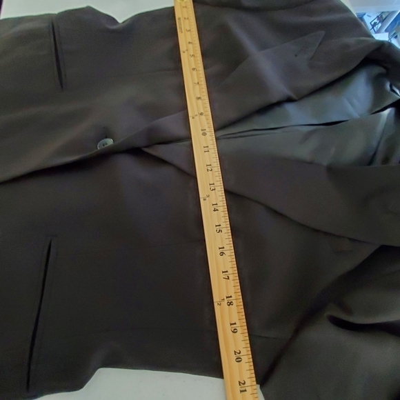 Norma Kamali Lined Black Blazer Size 16 One Button Jacket Office Preppy Career - Picture 9 of 15